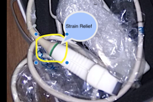 Strain relief ultrasound probe damage Ultrasound transducer damage - strain relief