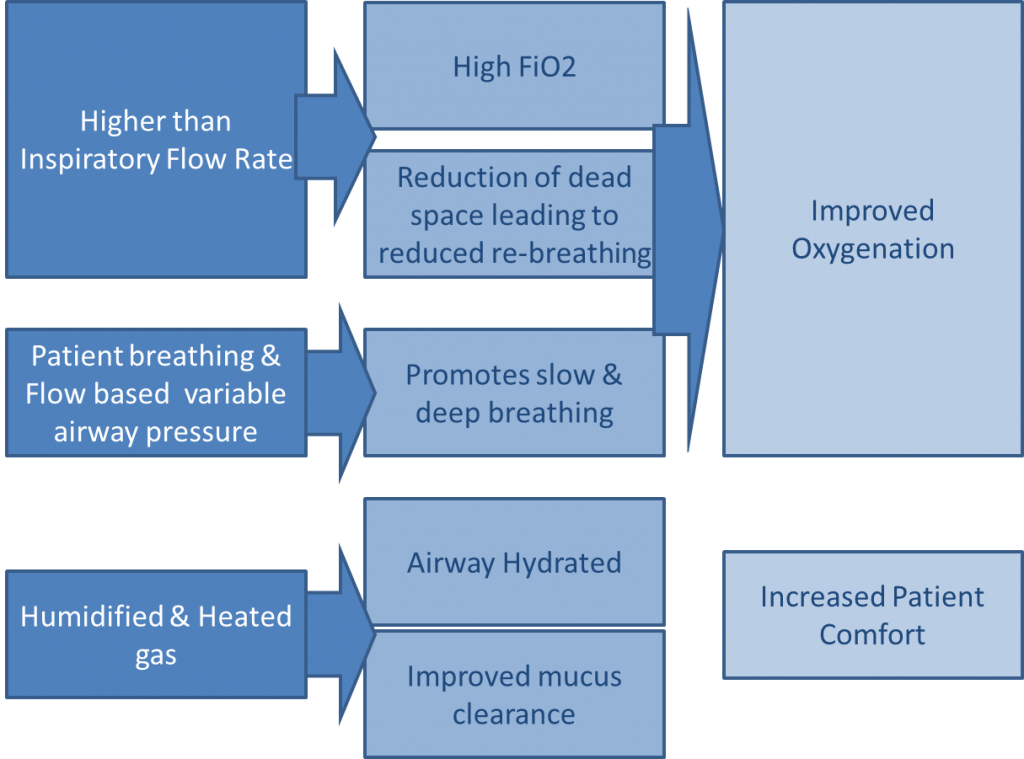 Difference between High Flow Oxygen therapy and Ventilator