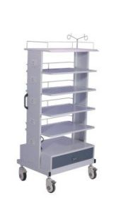 Mathurams Endoscopy Trolley Medium 5 SHELVES, 1DRAWER,TOP SHELF