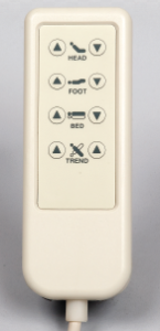 Remote control for 5 function hospital bed
