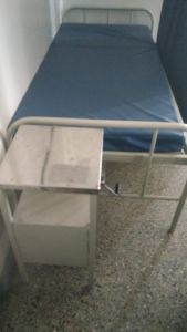 Patient Cot 2 function Manual Type with bed side locker